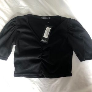 Nasty gal ribbed crop top black